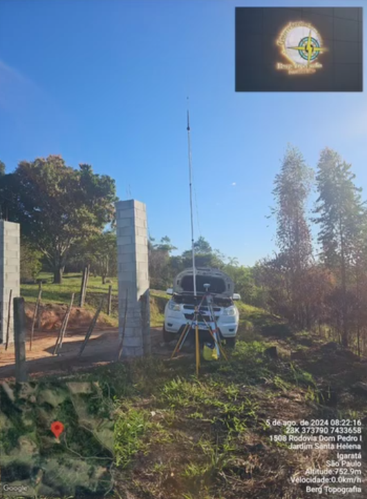 Base GNSS em área rural — Igaratá — SP